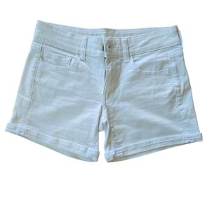 American Eagle White Jean Midi Shorts